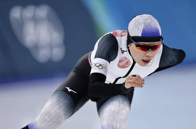 Milan Cortina Olympics: Speed skating, Eisschnelllauf Japanese speed skater Ayano Sato competes in the women s 1,500 meters at the Milan Cortina Olympics on Feb. 20, 2026, at Milano Speed Skating Stadium in Milan.  A14AA0005309012P