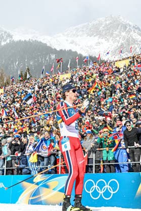 (260220) -- ANTERSELVA, Feb. 20, 2026 -- Sturla Holm Laegreid of Norway crosses the finish line during the biathlon men s 15km mass start event at the 2026 Milan-Cortina Winter Olympics in Anterselva, Italy, Feb. 20, 2026. ) (MICO2026)ITALY-ANTERSELVA-OLYMPIC Winter games, Winterspiele,Spiele, Summer games BIATHLON-MEN S 15KM MASS START JiangxHan 