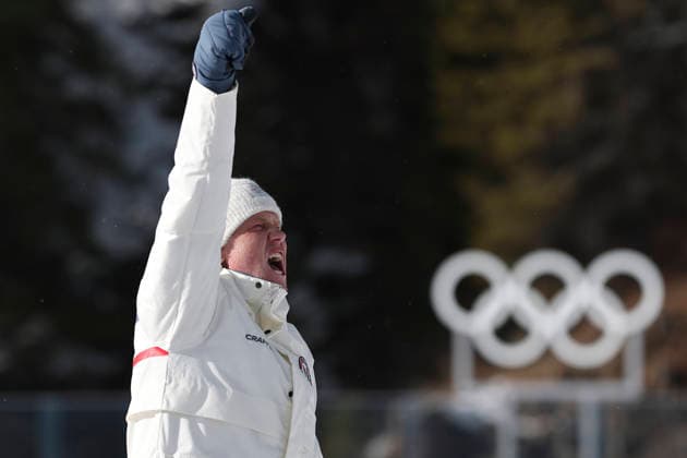 (260220) -- ANTERSELVA, Feb. 20, 2026 -- Gold medalist Johannes Dale-Skjevdal of Norway celebrates during the awarding ceremony of the biathlon men s 15km mass start event at the 2026 Milan-Cortina Winter Olympics in Anterselva, Italy, Feb. 20, 2026. ) (MICO2026)ITALY-ANTERSELVA-OLYMPIC Winter games, Winterspiele,Spiele, Summer games BIATHLON-MEN S 15KM MASS START ZhangxTao 