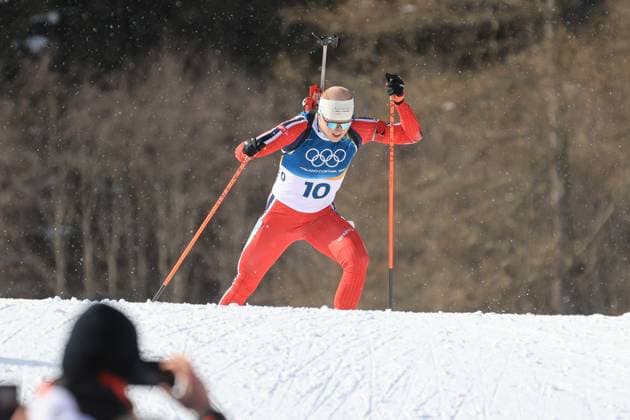 Jeux Olympiques d hiver Milan Cortina PHOTOPQR LE COURRIER PICARD Haslin ; Anterselva ; 20 02 2026 ; 20 02 26 Jeux Olympiques d hiver Milan Cortina - Winter Olympics games Milano Cortina Biathlon mass start hommes Johannes Dale (Nor) champion olympique Photo Fred Haslin *** Local Caption *** Anterselva Sud Tyrol France  Copyright: xPHOTOPQR LExCOURRIERxPICARD MAXPxHaslinx 20260220LCP4428 20260220LCP4428