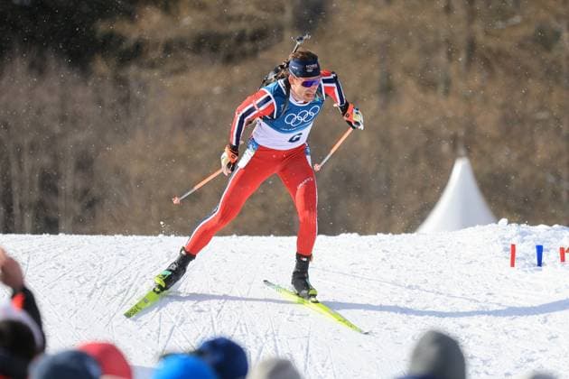 Jeux Olympiques d hiver Milan Cortina PHOTOPQR LE COURRIER PICARD Haslin ; Anterselva ; 20 02 2026 ; 20 02 26 Jeux Olympiques d hiver Milan Cortina - Winter Olympics games Milano Cortina Biathlon mass start hommes Sturla Lagreid (Nor) Photo Fred Haslin *** Local Caption *** Anterselva Sud Tyrol France  Copyright: xPHOTOPQR LExCOURRIERxPICARD MAXPxHaslinx 20260220LCP4435 20260220LCP4435