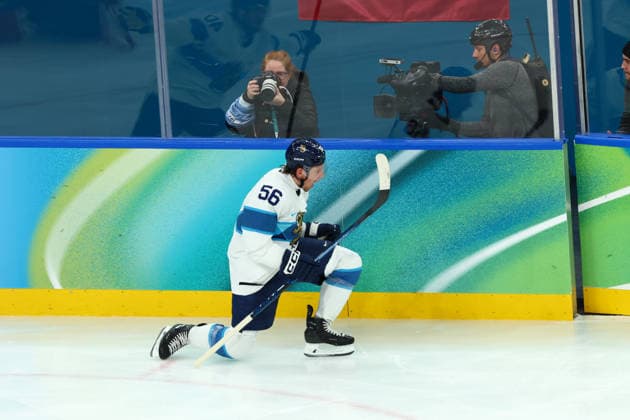February 20, 2026, Milan, Lombardy, Italy: ERIK HAULA 56 of Finland celebrates scoring his side s second goal shorthanded in the Semifinal game between Team Canada (CAN) and Team Finland (FIN) at the Milano Cortina 2026 Olympic Games, Olympische Spiele, Olympia, OS Olympics 2026: Milano Cortina: Ice hockey, Eishockey Men: CAN:FIN  - ZUMAc179 20260220_oly_c179_024 Copyright: xMickaelxChavetx