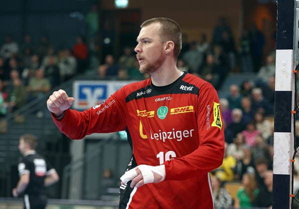 20 02 2026, xovx, Handball Daikin Handball Bundesliga, HSG Wetzlar SC DHfK Leipzig Cheers for Tomas Mrkva SC DHfK Leipzig Wetzlar Buderus Arena Hessen Germany EN