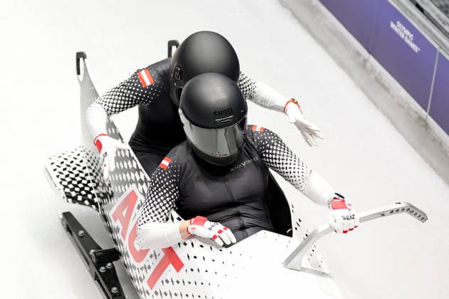 OLYMPICS - Winter Olympic Games, Olympische Spiele, Olympia, OS Milano Cortina 2026 CORTINA D AMPEZZO,ITALY,20.FEB.26 - OLYMPICS, BOBSLEIGH - Winter Olympic Games Milano Cortina 2026, 2-woman, heat 1 and 2. Image shows Katrin Beierl and Christina Simone Williams (AUT).  GEPAxpictures xMaticxKlansek