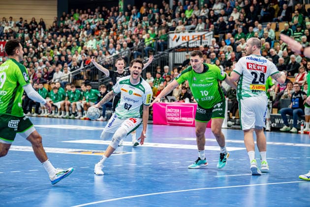 Handball Bundesliga HSG Wetzlar SC DHfK Leipzig, 20 02 26 Dean Bombac SC DHfK Leipzig, 67 , Josip Simic HSG Wetzlar, 10 , Ahmed Nafea HSG Wetzlar, 79 , Moritz Preuss SC DHfK Leipzig, 24 Handball Bundesliga HSG Wetzlar SC DHfK Leipzig Wetzlar, 20 02 26 Copyright: xBEAUTIFULxSPORTS Roeczeyx