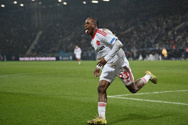 Jubel Ali Zoma 1 FC Nürnberg , 0 1 20 02 2026, Fußball 2 Bundesliga, Saison 2025 2026, 23 Spieltag, VfL Bochum 1 FC Nürnberg DFL regulations prohibit any use of photographs as image sequences and or quasi video Bochum Vonovia Ruhrstadion Nordrhein Westfalen Germany Team2