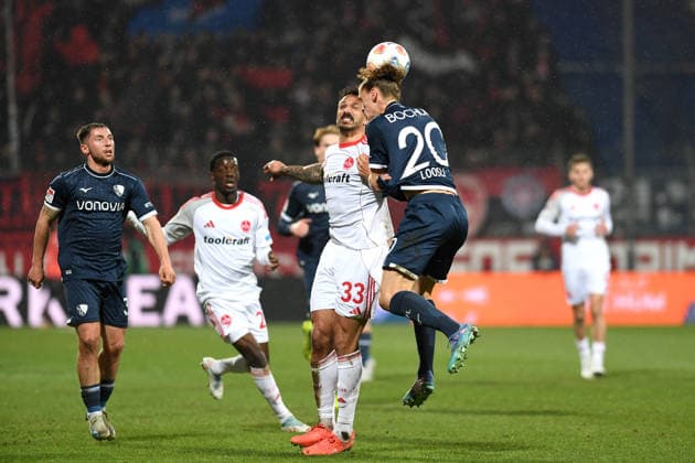 Adriano Grimaldi 1 FC Nuernberg and Noah Loosli VfL Bochum in a duel during the 2 Bundesliga match between VfL Bochum and 1 FC Nürnberg, Vonovia Ruhrstadion on February 20, 2026 in Bochum, Germany Photo by Ralf Treese DeFodi Images Adriano Grimaldi 1 FC Nuernberg and Noah Loosli VfL Bochum battle for the ball during the 2 Bundesliga match between VfL Bochum and 1 FC Nürnberg at Vonovia Ruhrstadion on February 20, 2026 in Bochum, Germany Photo by Ralf Treese DeFodi Images Photo by Ralf Treese DeFodi Images