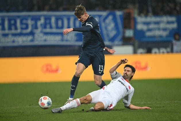Olier OLSEN BO vs Tom BAACK N Soccer 2 Bundesliga, 23 Matchday 23, VfL Bochum BO 1 FC Nuernberg am 20 02 2026, Vonovia Ruhrstadion Bochum Germany DFL regulations prohibit any use of photographs as image sequences and or quasi video ÃÂ