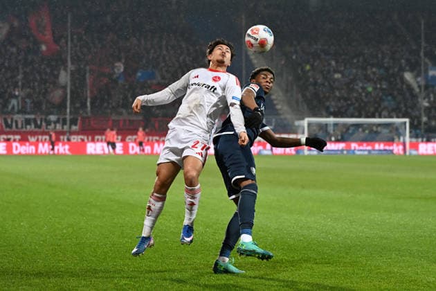 Justin von der Hitz 1 FC Nuernberg and Farid Alfa Ruprecht VfL Bochum in a duel during the 2 Bundesliga match between VfL Bochum and 1 FC Nürnberg, Vonovia Ruhrstadion on February 20, 2026 in Bochum, Germany Photo by Ralf Treese DeFodi Images Justin von der Hitz 1 FC Nuernberg and Farid Alfa Ruprecht VfL Bochum battle for the ball during the 2 Bundesliga match between VfL Bochum and 1 FC Nürnberg at Vonovia Ruhrstadion on February 20, 2026 in Bochum, Germany Photo by Ralf Treese DeFodi Images Photo by Ralf Treese DeFodi Images