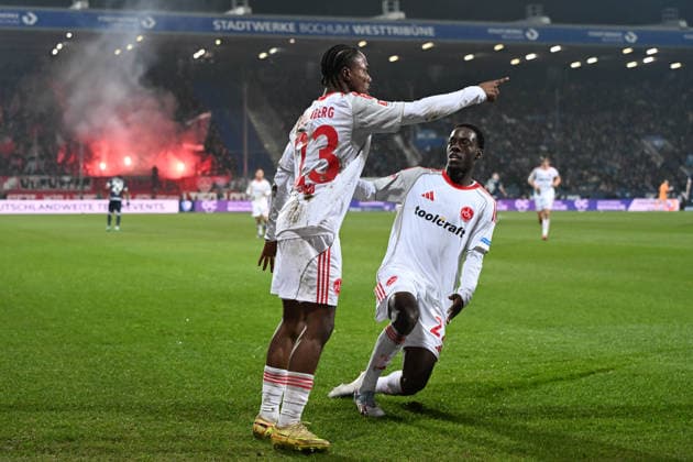 Mohamed Ali Zoma 1 FC Nuernberg celebrates after scoring his team™s first goal with teammates during the 2 Bundesliga match between VfL Bochum and 1 FC Nuernberg, Vonovia Ruhrstadion on February 20, 2026 in Bochum, Germany, Germany Photo by Ralf Treese DeFodi Images Mohamed Ali Zoma 1 FC Nuernberg celebrates after scoring his team™s first goal with teammates during the 2 Bundesliga match between VfL Bochum and 1 FC Nürnberg at Vonovia Ruhrstadion on February 20, 2026 in Bochum, Germany Photo by Ralf Treese DeFodi Images Photo by Ralf Treese DeFodi Images