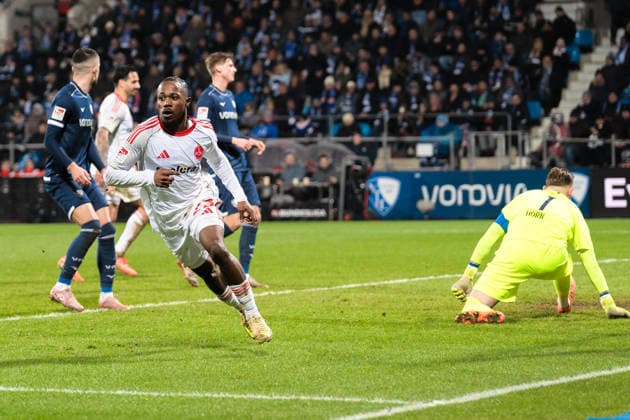 Germany 2 Bundesliga 2025 2026 23 Matchday, VfL Bochum vs 1 FC Nuremberg Friday, 20 02 2026 Vonovia Ruhr Stadion, North Rhine-Westphalia Goal for 0 1 by Mohamed Ali Zoma 1 FC Nuremberg, 23 Cheers Joy Emotions Goal celebration Timo Horn VfL Bochum, 1 Copyright: xCelinaxLeiersx