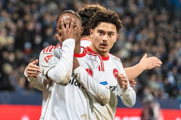 Germany 2 Bundesliga 2025 2026 23 Matchday, VfL Bochum vs 1 FC Nuremberg Friday, 20 02 2026 Vonovia Ruhr Stadion, North Rhine-Westphalia Goal for 0 1 by Mohamed Ali Zoma 1 FC Nuremberg, 23 Cheers Joy Emotions Goal celebration Justin von der Hitz 1 FC Nuremberg, 27 Copyright: xCelinaxLeiersx