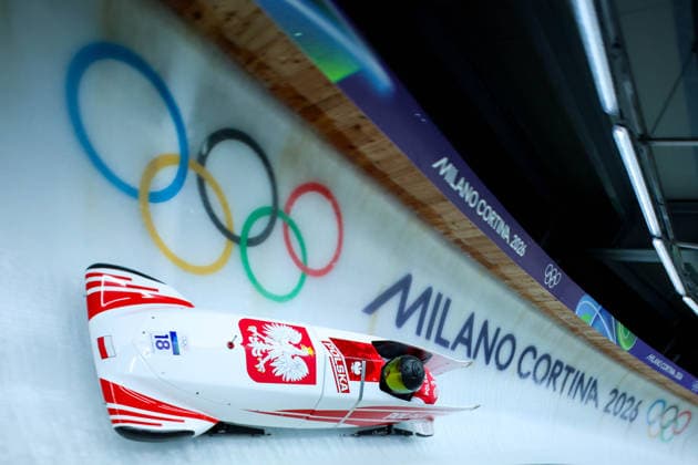 Olympische Winterspiele Milano Cortina 2026 Bob Zweierbob Frauen am 20.02.2026 im Cortina Sliding Centre in Cortina d™Ampezzo Linda Weiszewski Klaudia Adamek ( Polen ) *** Olympic Winter Games Milano Cortina 2026 Bobsleigh two-man women on 20 02 2026 at the Cortina Sliding Center in Cortina d™Ampezzo Linda Weiszewski Klaudia Adamek Poland xMSx