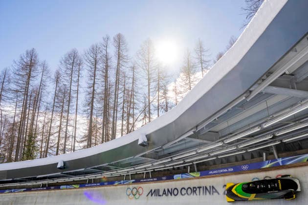 260220 Shane Pitter of Jamaica in a 4-man bobsleigh official training session during day 14 of the 2026 Winter Olympics on February 20, 2026 in Cortina. Photo: Jon Olav Nesvold BILDBYRAN COP 217 JE0126 Olympic Games, Olympische Spiele, Olympia, OS olympics winter olympics os ol olympiska spel vinter-os olympiske leker milano cortina 2026 milan cortina 2026 milano cortina 2026 olympic games milano cortina 2026 winter olympic games milano cortina-os milano cortina-ol vinter-ol 14bbeng bob bobsleigh *** 260220 Shane Pitter of Jamaica in a 4 man bobsleigh official training session during day 14 of the 2026 Winter Olympics on February 20, 2026 in Cortina Photo Jon Olav Nesvold BILDBYRAN COP 217 JE0126 olympic games olympics winter olympics os ol olympiska spel vinter os olympiske leker milano cortina 2026 milan cortina 2026 milano cortina 2026 olympic games milano cortina 2026 winter olympic games milano cortina os milano cortina ol vinter ol 14bbeng bob bobsleigh  Copyright: JONxOLAVxNESVOLD BB260220JE066