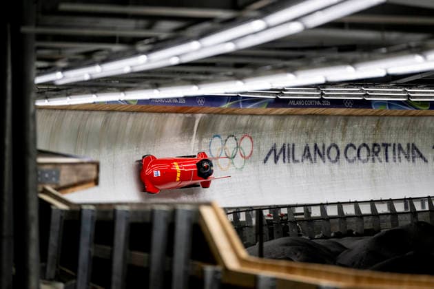 260220 Qing Ying and Yu Wang of China compete in 2-woman bobsleigh heat 1 during day 14 of the 2026 Winter Olympics on February 20, 2026 in Cortina. Photo: Jon Olav Nesvold BILDBYRAN COP 217 JE0126 Olympic Games, Olympische Spiele, Olympia, OS olympics winter olympics os ol olympiska spel vinter-os olympiske leker milano cortina 2026 milan cortina 2026 milano cortina 2026 olympic games milano cortina 2026 winter olympic games milano cortina-os milano cortina-ol vinter-ol 14bbeng bob bobsleigh dam *** 260220 Qing Ying and Yu Wang of China compete in 2 woman bobsleigh heat 1 during day 14 of the 2026 Winter Olympics on February 20, 2026 in Cortina Photo Jon Olav Nesvold BILDBYRAN COP 217 JE0126 olympic games olympics winter olympics os ol olympiska spel vinter os olympiske leker milano cortina 2026 milan cortina 2026 milano cortina 2026 olympic games milano cortina 2026 winter olympic games milano cortina os milano cortina ol vinter ol 14bbeng bob bobsleigh dam  Copyright: JONxOLAVxNESVOLD BB260220JE102