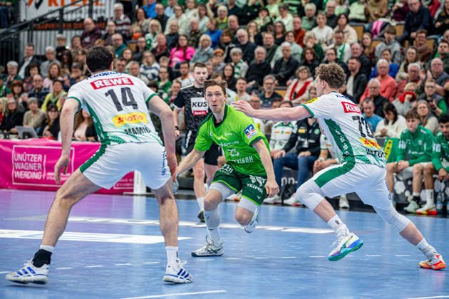 Handball Bundesliga HSG Wetzlar SC DHfK Leipzig, 20 02 26 Justin Müller HSG Wetzlar, 25 , Marko Mamic SC DHfK Leipzig, 14 , Handball Bundesliga HSG Wetzlar SC DHfK Leipzig Wetzlar, 20 02 26 Copyright: xBEAUTIFULxSPORTS Roeczeyx