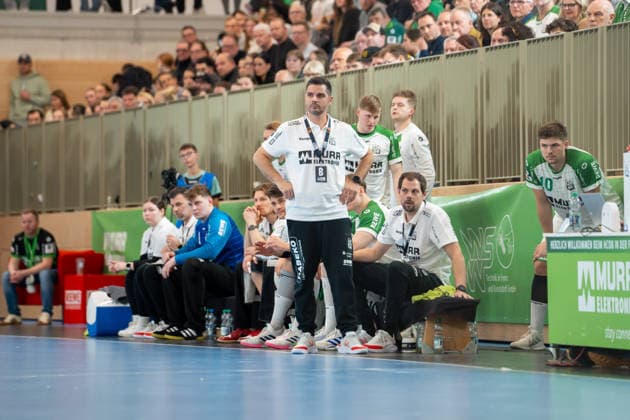 Handball I Men I Season 2025 2026 I 2 Bundesliga I 20 Matchday I HC Oppenweiler Backnang TUSEM Essen I 20 02 2026 Rui Silva Coach, HC Oppenweiler Backnang , to the right Frederick Griesbach Co-Coach, HC Oppenweiler Backnang Backnang Murrtal Arena Baden Württemberg Germany Copyright: xLobeca MaxxPetershansx