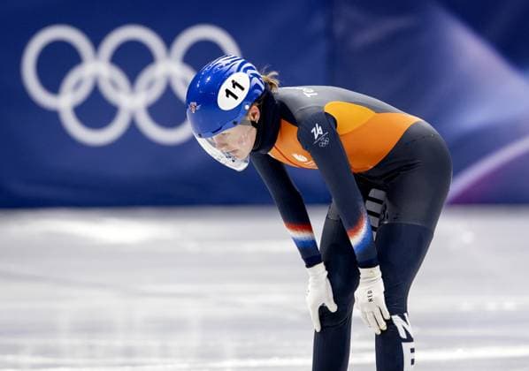 MILAN - Michelle Velzeboer during the 1500-meter short track Speed skating, Eisschnelllauf quarterfinals at the Milan Ice Skating Arena at the Milan Winter Olympics. ROBIN VAN LONKHUIJSEN ANP xVIxANPxSportx xxANPxIVx 551306738 originalFilename: 551306738.jpg