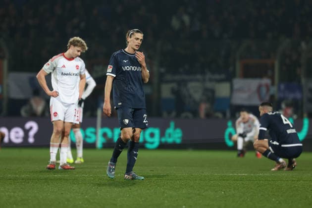 Bochum, Germany, 20 02 26, Noah Loosli VfL Bochum looks disappointed during the match of the 2 Bundesliga between VfL 1848 Bochum 1 FC Nuernberg at the Vonovia Ruhrstadion in Bochum Photo by Joachim Bywaletz DFB DFL REGULATIONS PROHIBIT ANY USE OF PHOTOGRAPHS AS IMAGE SEQUENCES AND OR QUASI VIDEO Copyright: JoachimxBywaletz xJB-Sportfoto