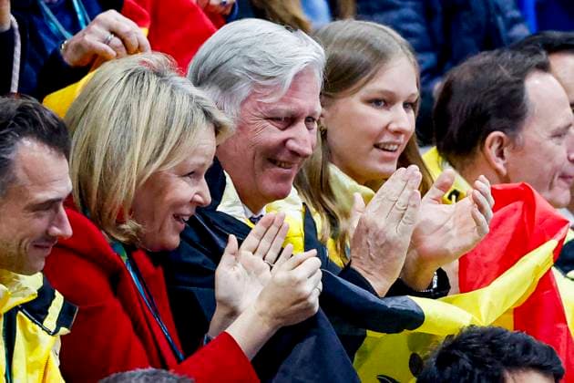 King Philippe of Belgium and Queen Mathilde d Udekem d Acoz of Belgium applauds before Women s 1500m Quarterfinals, Milano Cortina 2026 Winter Olympics: Day 14, Short Track Speed skating, Eisschnelllauf - Milano Cortina 2026 Winter Olympics: Day 14, Milano Speed Skating Stadium, February 20, 2026, Milan, Italy.