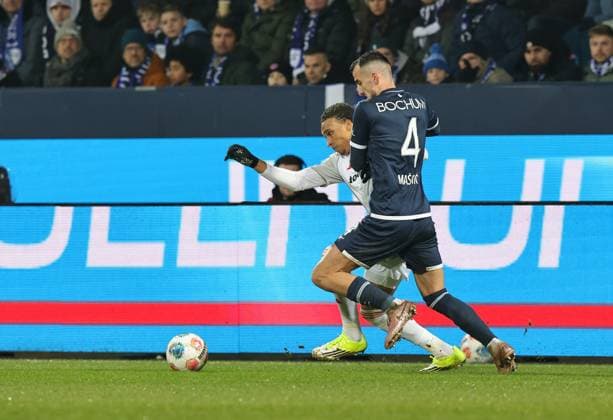 20 02 2026 Soccer Season 2025 2026 2 Soccer Bundesliga 23 Matchday VfL Bochum 1 FC Nürnberg FCN Club Sportfoto Zink DaMa xdaxmax DFL regulations prohibit any use of photographs as image sequences and or quasi video only for editorial use Noah Maboulou 37, 1 FC Nürnberg FCN Erhan Masovic 4, VfL Bochum