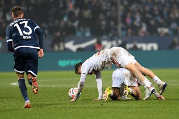 Berkay Yilmaz 1 FC Nuernberg and Adam Markhiev 1 FC Nuernberg in a duel during the 2 Bundesliga match between VfL Bochum and 1 FC Nuernberg, Vonovia Ruhrstadion on February 20, 2026 in Bochum, Germany Photo by Ralf Treese DeFodi Images Berkay Yilmaz 1 FC Nuernberg and Adam Markhiev 1 FC Nuernberg battle for the ball during the 2 Bundesliga match between VfL Bochum and 1 FC Nürnberg at Vonovia Ruhrstadion on February 20, 2026 in Bochum, Germany Photo by Ralf Treese DeFodi Images Photo by Ralf Treese DeFodi Images