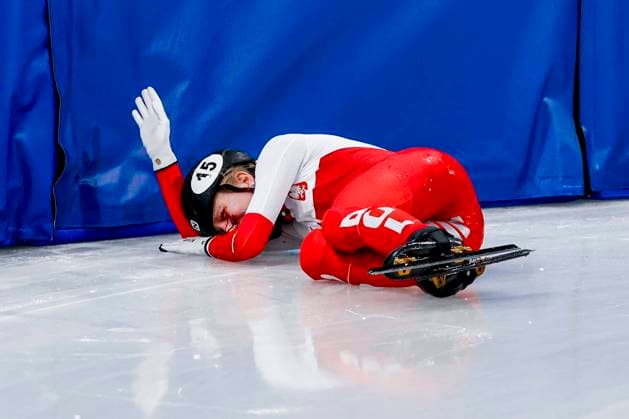 injured Kamila Sellier-Stormowska of Poland Women s 1500m Quarterfinals, Milano Cortina 2026 Winter Olympics: Day 14, Short Track Speed skating, Eisschnelllauf - Milano Cortina 2026 Winter Olympics: Day 14, Milano Speed Skating Stadium, February 20, 2026, Milan, Italy.