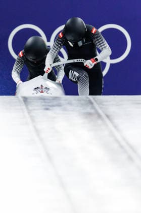 OLYMPICS - Winter Olympic Games, Olympische Spiele, Olympia, OS Milano Cortina 2026 CORTINA D AMPEZZO,ITALY,20.FEB.26 - OLYMPICS, BOBSLEIGH - Winter Olympic Games Milano Cortina 2026, 2-woman, heat 1 and 2. Image shows Katrin Beierl and Christina Simone Williams (AUT).  GEPAxpictures xMaticxKlansek