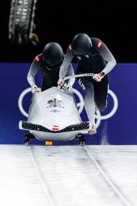 OLYMPICS - Winter Olympic Games, Olympische Spiele, Olympia, OS Milano Cortina 2026 CORTINA D AMPEZZO,ITALY,20.FEB.26 - OLYMPICS, BOBSLEIGH - Winter Olympic Games Milano Cortina 2026, 2-woman, heat 1 and 2. Image shows Katrin Beierl and Christina Simone Williams (AUT).  GEPAxpictures xMaticxKlansek