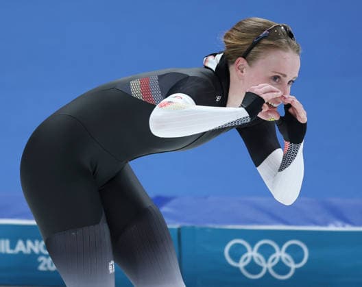 (260220) -- MILAN, Feb. 20, 2026 -- Lea Sophie Scholz of Germany reacts after the Speed skating, Eisschnelllauf women s 1500m event at the Milan-Cortina 2026 Olympic Winter games, Winterspiele,Spiele, Summer games in Milan, Italy, Feb. 20, 2026. ) (MICO2026)ITALY-MILAN-OLYMPIC WINTER GAMES-SPEED SKATING-WOMEN S 1500M LixJing 
