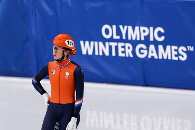 MILAN , 20-02-2026 , Milano Ice Skating Arena , Olympic Winter games, Winterspiele,Spiele, Summer games 2026 - Short Track 20-02 Women 1500m Semifinals , Picture shows Suzanne Schulting disappointed Olympic Winter Games 2026 - Short Track 20-02  x201766099x Copyright: