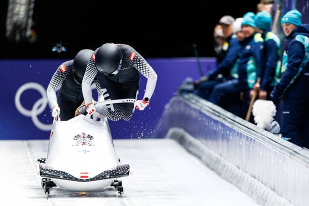 OLYMPICS - Winter Olympic Games, Olympische Spiele, Olympia, OS Milano Cortina 2026 CORTINA D AMPEZZO,ITALY,20.FEB.26 - OLYMPICS, BOBSLEIGH - Winter Olympic Games Milano Cortina 2026, 2-woman, heat 1 and 2. Image shows Katrin Beierl and Christina Simone Williams (AUT).  GEPAxpictures xMaticxKlansek