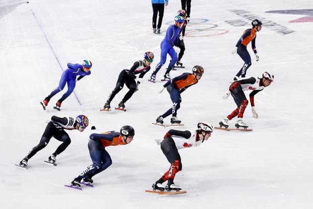 MILAN , 20-02-2026 , Milano Ice Skating Arena , Olympic Winter games, Winterspiele,Spiele, Summer games 2026 - Short Track 20-02 Men 5000m relay Final-A , Picture shows Olympic Winter Games 2026 - Short Track 20-02  x201766820x Copyright: