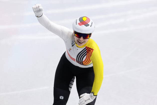 Winter Olympics - Short Track Speed skating, Eisschnelllauf Women s 1500m Tineke den Dulk of Team Belgium competes in the Short Track Speed Skating Women s 1500m during Day 14 of the Milano Cortina 2026 Winter Olympics at Milano Ice Skating Arena on February 20, 2026 in Milan, Italy. Photo by Alexis Jumeau ABACAPRESS.COM Milan Italy  Copyright: xJumeauxAlexis ABACAx