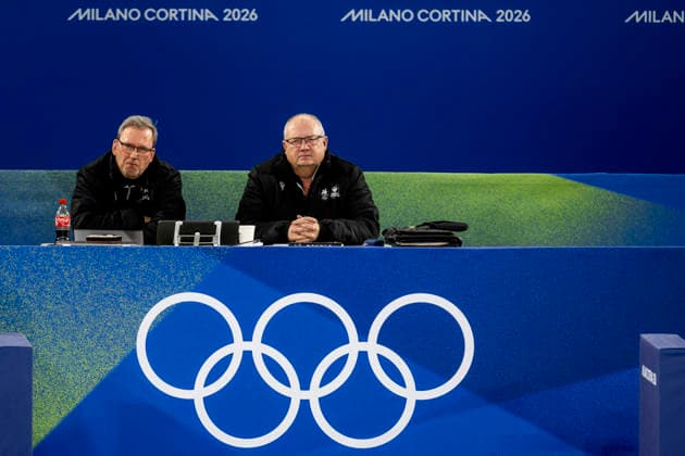 260220 Head referees in a men s curling bronze medal match between Norway and Switzerland during day 14 of the 2026 Winter Olympics on February 20, 2026 in Cortina. Photo: Jon Olav Nesvold BILDBYRAN COP 217 JE0128 curling Olympic Games, Olympische Spiele, Olympia, OS olympics winter olympics os ol olympiska spel vinter-os olympiske leker milano cortina 2026 milan cortina 2026 milano cortina 2026 olympic games milano cortina 2026 winter olympic games milano cortina-os milano cortina-ol vinter-ol 14 bbeng schweiz sveits norge norway *** 260220 Head referees in a men s curling bronze medal match between Norway and Switzerland during day 14 of the 2026 Winter Olympics on February 20, 2026 in Cortina Photo Jon Olav Nesvold BILDBYRAN COP 217 JE0128 curling olympic games olympics winter olympics os ol olympiska spel vinter os olympiske leker milano cortina 2026 milan cortina 2026 milano cortina 2026 olympic games milano cortina 2026 winter olympic games milano cortina os milano cortina ol vinter ol 14 bbeng schweiz sveits norge norway  Copyright: JONxOLAVxNESVOLD BB260220JE129