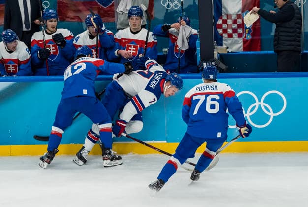 February 20, 2026, Milan, Lombardy, Italy: Brady Tkachuk 7 of Team United States plays against Team Slovakia in the Mens Team USA Vs Team Slovakia Play-offs Semifinals game at the Milano Santagiulia Ice hockey, Eishockey Arena in MILAN, Italy during the 2026 Milano Cortina Winter Olympics. Olympics 2026: Milano Cortina: Ice Hockey Mens: Team USA Vs Team Slovakia Play-Offs Semifinals: Brady Tkachuk  - ZUMAa161 20260220_oly_a161_057 Copyright: xWalterxG.xArcex