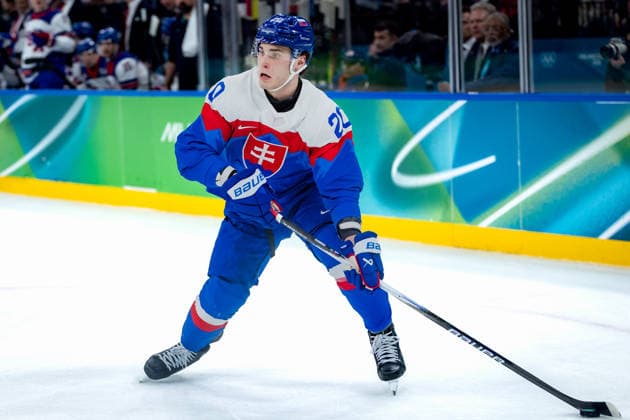 OLYMPICS - Winter Olympic Games, Olympische Spiele, Olympia, OS Milano Cortina 2026 MILAN,ITALY,20.FEB.26 - OLYMPICS, Ice hockey, Eishockey - Winter Olympic Games Milano Cortina 2026, semifinal, USA vs Slovakia, men. Image shows Juraj Slafkovsky (SVK).  GEPAxpictures xMatthiasxTrinkl