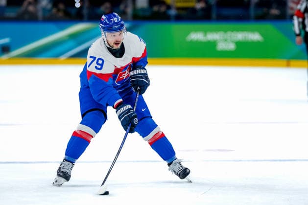 OLYMPICS - Winter Olympic Games, Olympische Spiele, Olympia, OS Milano Cortina 2026 MILAN,ITALY,20.FEB.26 - OLYMPICS, Ice hockey, Eishockey - Winter Olympic Games Milano Cortina 2026, semifinal, USA vs Slovakia, men. Image shows Libor Hudacek (SVK).  GEPAxpictures xMatthiasxTrinkl