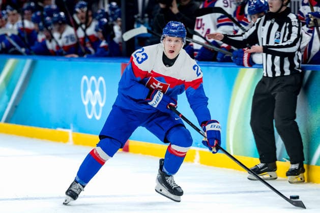 OLYMPICS - Winter Olympic Games, Olympische Spiele, Olympia, OS Milano Cortina 2026 MILAN,ITALY,20.FEB.26 - OLYMPICS, Ice hockey, Eishockey - Winter Olympic Games Milano Cortina 2026, semifinal, USA vs Slovakia, men. Image shows Adam Liska (SVK).  GEPAxpictures xMatthiasxTrinkl