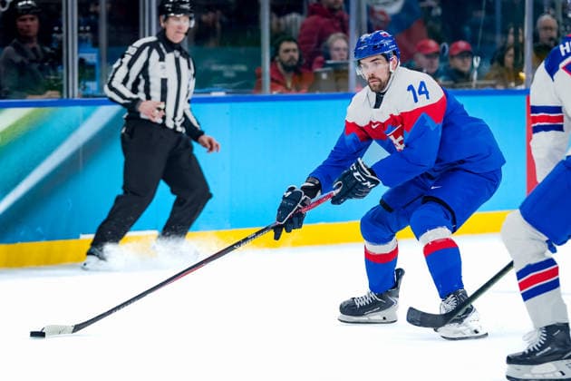 OLYMPICS - Winter Olympic Games, Olympische Spiele, Olympia, OS Milano Cortina 2026 MILAN,ITALY,20.FEB.26 - OLYMPICS, Ice hockey, Eishockey - Winter Olympic Games Milano Cortina 2026, semifinal, USA vs Slovakia, men. Image shows Peter Ceresnak (SVK).  GEPAxpictures xMatthiasxTrinkl