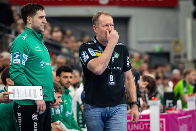 20 02 2026, xovx, Handball Daikin Handball Bundesliga, HSG Wetzlar SC DHfK Leipzig Coach Frank Carstens SC DHfK Leipzig Wetzlar Buderus Arena Hessen Germany EN