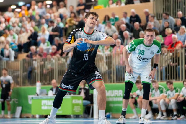 Handball I Men I Season 2025 2026 I 2 Bundesliga I 20 Matchday I HC Oppenweiler Backnang TUSEM Essen I 20 02 2026 Nils Homscheid 15, TUSEM Essen at Siebenmeter Backnang Murrtal Arena Baden Württemberg Germany Copyright: xLobeca MaxxPetershansx
