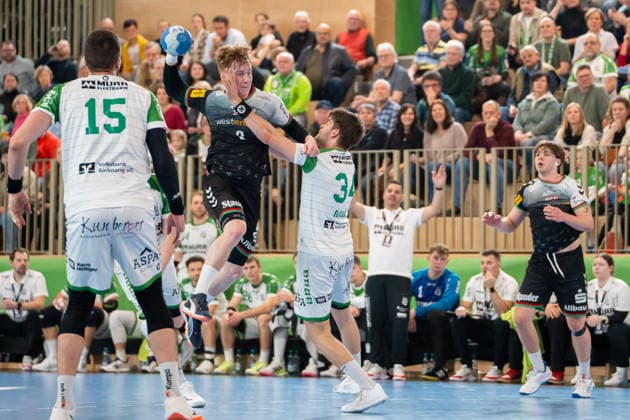 Handball I Men I Season 2025 2026 I 2 Bundesliga I 20 Matchday I HC Oppenweiler Backnang TUSEM Essen I 20 02 2026 Felix Mart 3, TUSEM Essen im Wurf Backnang Murrtal Arena Baden Württemberg Germany Copyright: xLobeca MaxxPetershansx