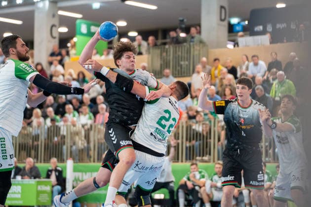Handball I Men I Season 2025 2026 I 2 Bundesliga I 20 Matchday I HC Oppenweiler Backnang TUSEM Essen I 20 02 2026 Felix Göttler 4, TUSEM Essen im Wurf Backnang Murrtal Arena Baden Württemberg Germany Copyright: xLobeca MaxxPetershansx