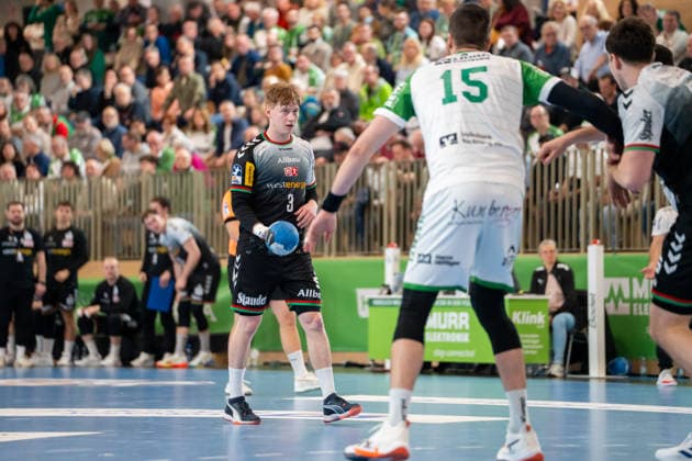 Handball I Men I Season 2025 2026 I 2 Bundesliga I 20 Matchday I HC Oppenweiler Backnang TUSEM Essen I 20 02 2026 Felix Mart 3, TUSEM Essen with ball Backnang Murrtal Arena Baden Württemberg Germany Copyright: xLobeca MaxxPetershansx