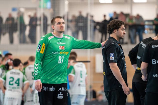 Handball I Men I Season 2025 2026 I 2 Bundesliga I 20 Matchday I HC Oppenweiler Backnang TUSEM Essen I 20 02 2026 Dominik Plaue 87, TUSEM Essen Backnang Murrtal Arena Baden Württemberg Germany Copyright: xLobeca MaxxPetershansx