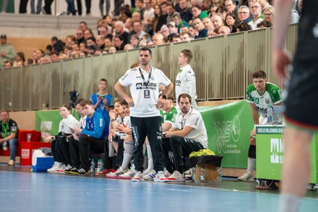 Handball I Men I Season 2025 2026 I 2 Bundesliga I 20 Matchday I HC Oppenweiler Backnang TUSEM Essen I 20 02 2026 Rui Silva Coach, HC Oppenweiler Backnang and Frederick Griesbach Co-Coach, HC Oppenweiler Backnang Backnang Murrtal Arena Baden Württemberg Germany Copyright: xLobeca MaxxPetershansx