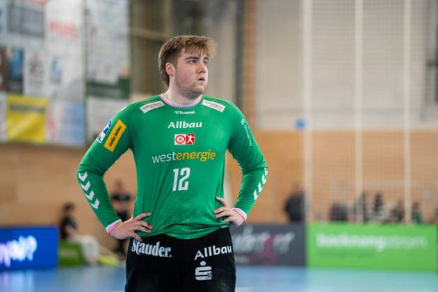 Handball I Men I Season 2025 2026 I 2 Bundesliga I 20 Matchday I HC Oppenweiler Backnang TUSEM Essen I 20 02 2026 Finn Knaack 12, TUSEM Essen Backnang Murrtal Arena Baden Württemberg Germany Copyright: xLobeca MaxxPetershansx