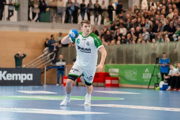 Handball I Men I Season 2025 2026 I 2 Bundesliga I 20 Matchday I HC Oppenweiler Backnang TUSEM Essen I 20 02 2026 Timm Buck 6, HC Oppenweiler Backnang with ball Backnang Murrtal Arena Baden Württemberg Germany Copyright: xLobeca MaxxPetershansx