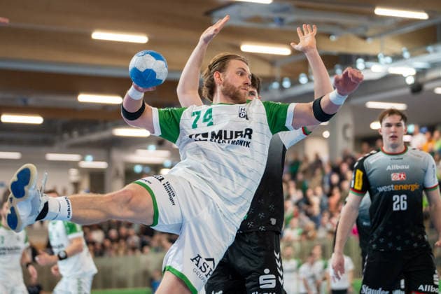 Handball I Men I Season 2025 2026 I 2 Bundesliga I 20 Matchday I HC Oppenweiler Backnang TUSEM Essen I 20 02 2026 Lukas Süsser 74, HC Oppenweiler Backnang im Wurf Backnang Murrtal Arena Baden Württemberg Germany Copyright: xLobeca MaxxPetershansx